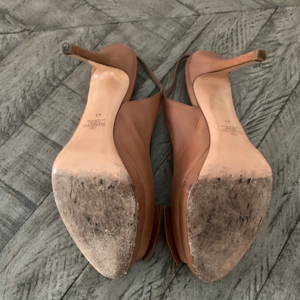 Valentino Nude slingback Stiletto High Heels Bow - Picture 2 of 4